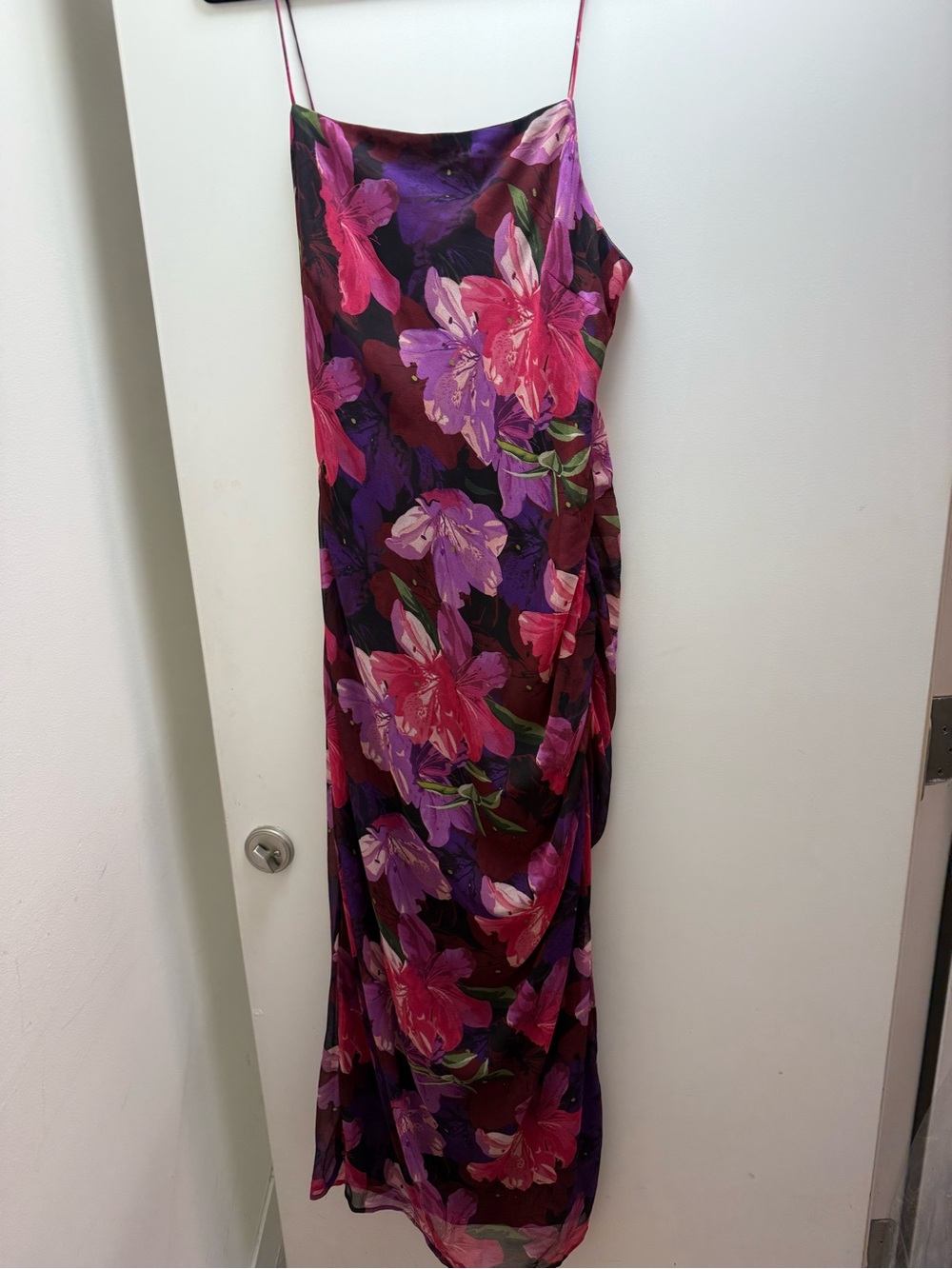 Lulu's Pink & Purple Floral Slip Maxi Dress